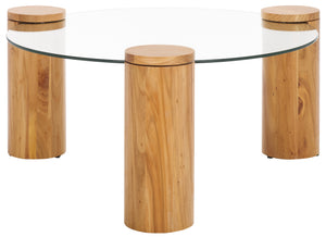 Safavieh Couture Tasharose Wood And Glass Coffee Table, SFV2315