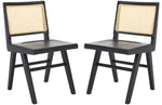 safavieh couture hattie french cane wood seat dining chair, sfv4153 - Black / Natural
