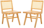 safavieh couture hattie french cane wood seat dining chair, sfv4153 - Natural