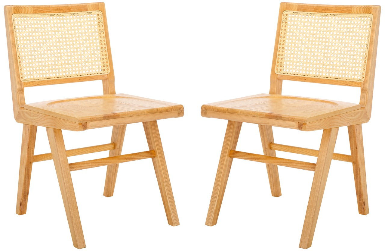 safavieh couture hattie french cane wood seat dining chair, sfv4153 - Natural