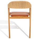 Safavieh Couture Eamon Leather And Cane Dining Chair, SFV4203 - Natural / Brown