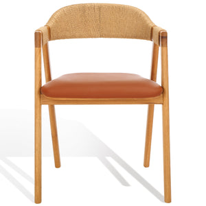 Safavieh Couture Eamon Leather And Cane Dining Chair, SFV4203