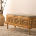 Safavieh Couture Dolly Cane And Wood Storage Bench, SFV4205