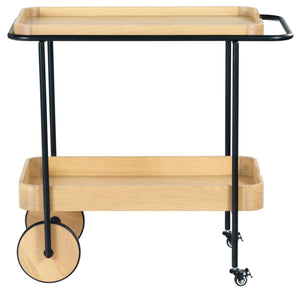 Safavieh Couture Malek Wood 2 Shelf Bar Cart, SFV4213