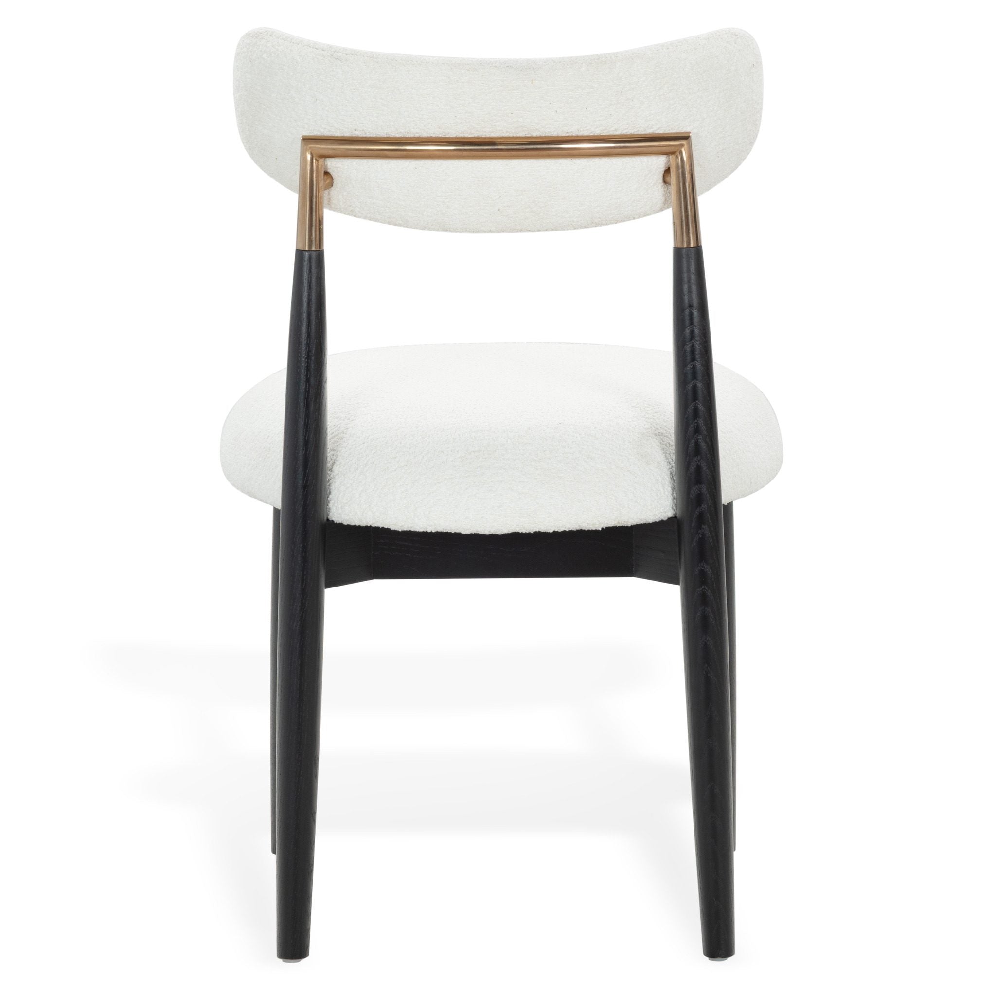 Marisol Boucle Dining Chair – WHITE / BLACK
