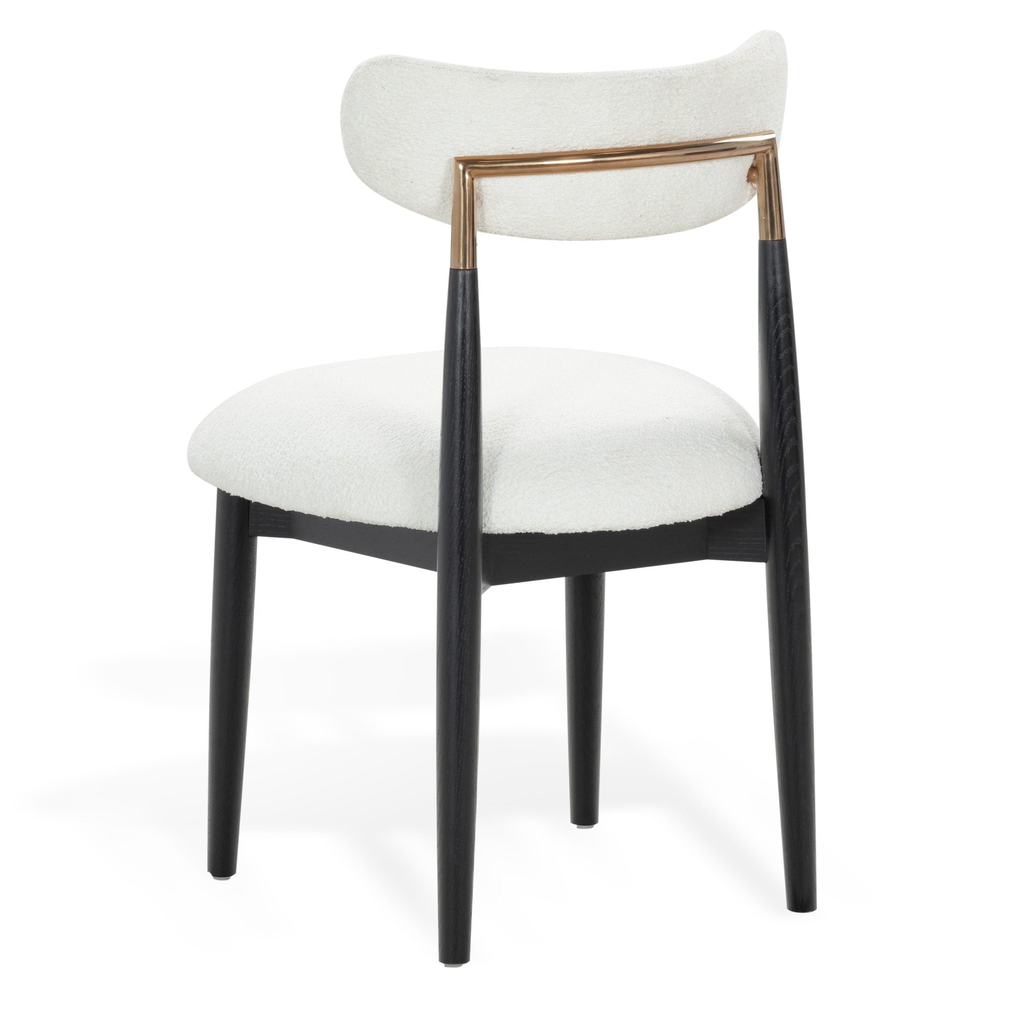 Marisol Boucle Dining Chair – WHITE / BLACK