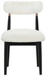 Marisol Boucle Dining Chair – WHITE / BLACK