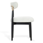Marisol Boucle Dining Chair – WHITE / BLACK
