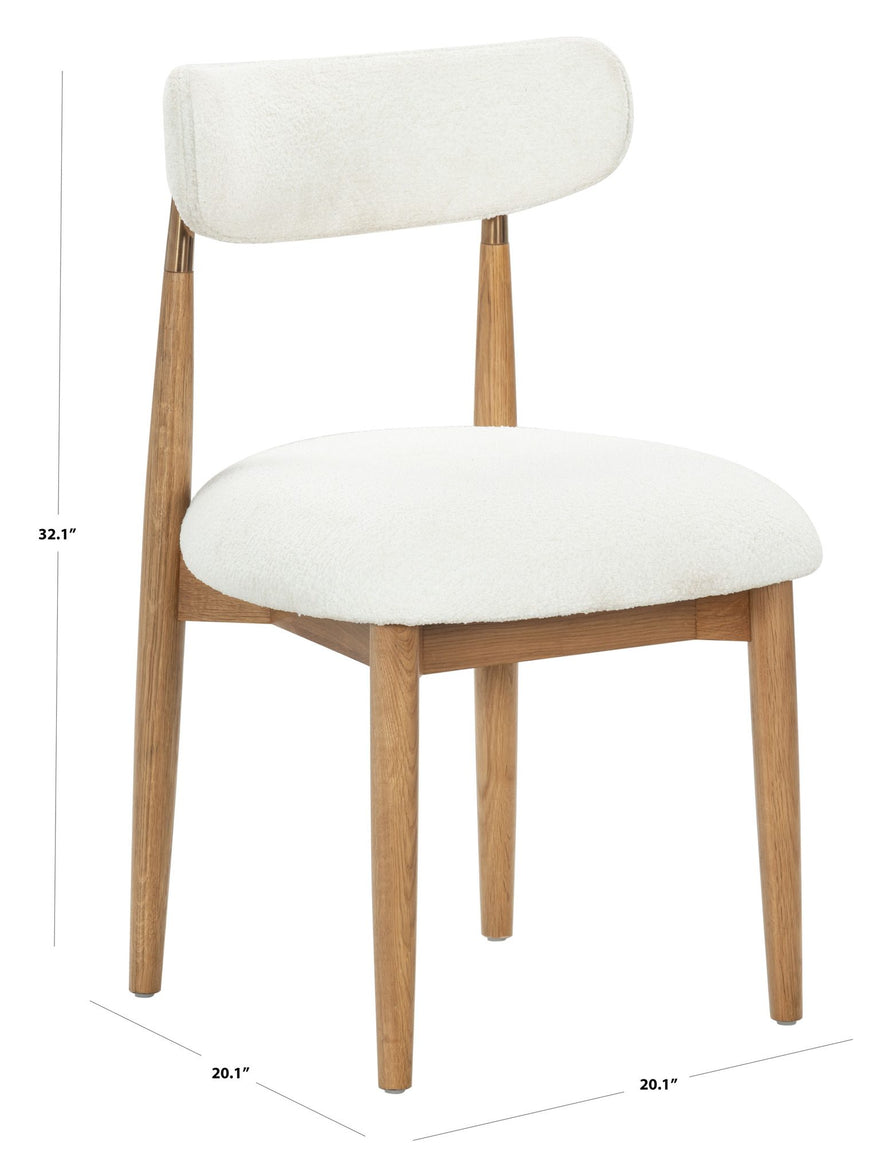 Marisol Boucle Dining Chair – WHITE / NATURAL