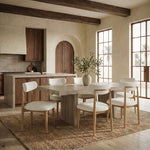 Marisol Boucle Dining Chair – WHITE / NATURAL