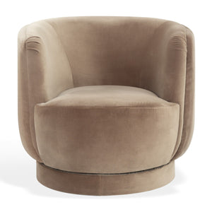Safavieh Couture Mariette Velvet Barrel Back Swivel Chair, SFV4405