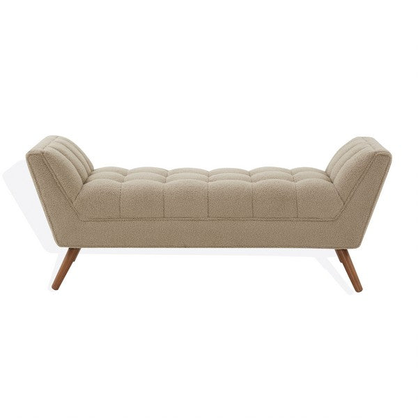 Safavieh Couture Damian Tufted Bench - Brown / Dark Brown