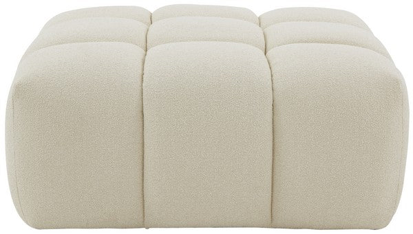 Safavieh Couture Petryna Boucle Tufted Cocktail Ottoman, SFV4823 - Cream
