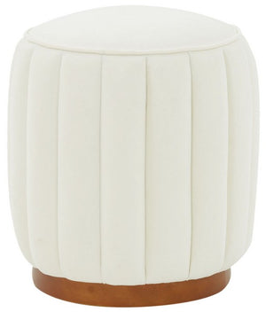 Safavieh Couture Sherrie Round Channel Tufted Ottoman, SFV4834