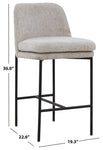 Safavieh Couture Tamarie Chenille Counter Stool, SFV4836 - Light Grey / Black