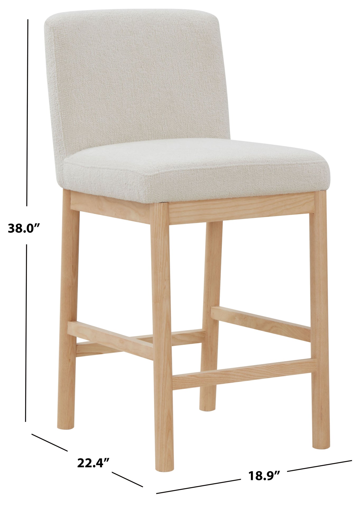 Safavieh Couture Halcy Boucle Counter Stool, SFV4838 - Cream / Natural