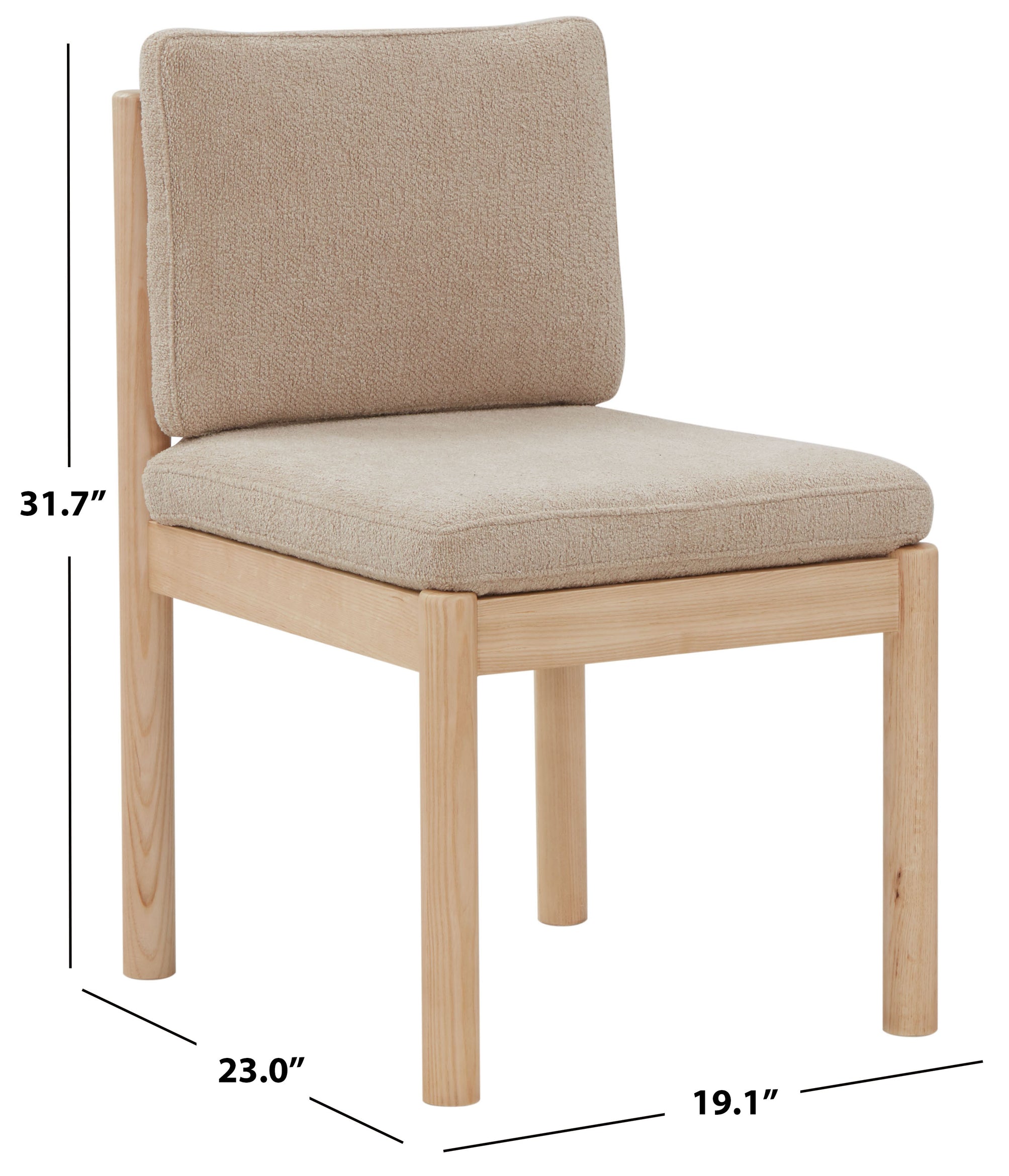 Safavieh Couture Kalmia Boucle Dining Chair, SFV4839 - Oatmeal / Natural