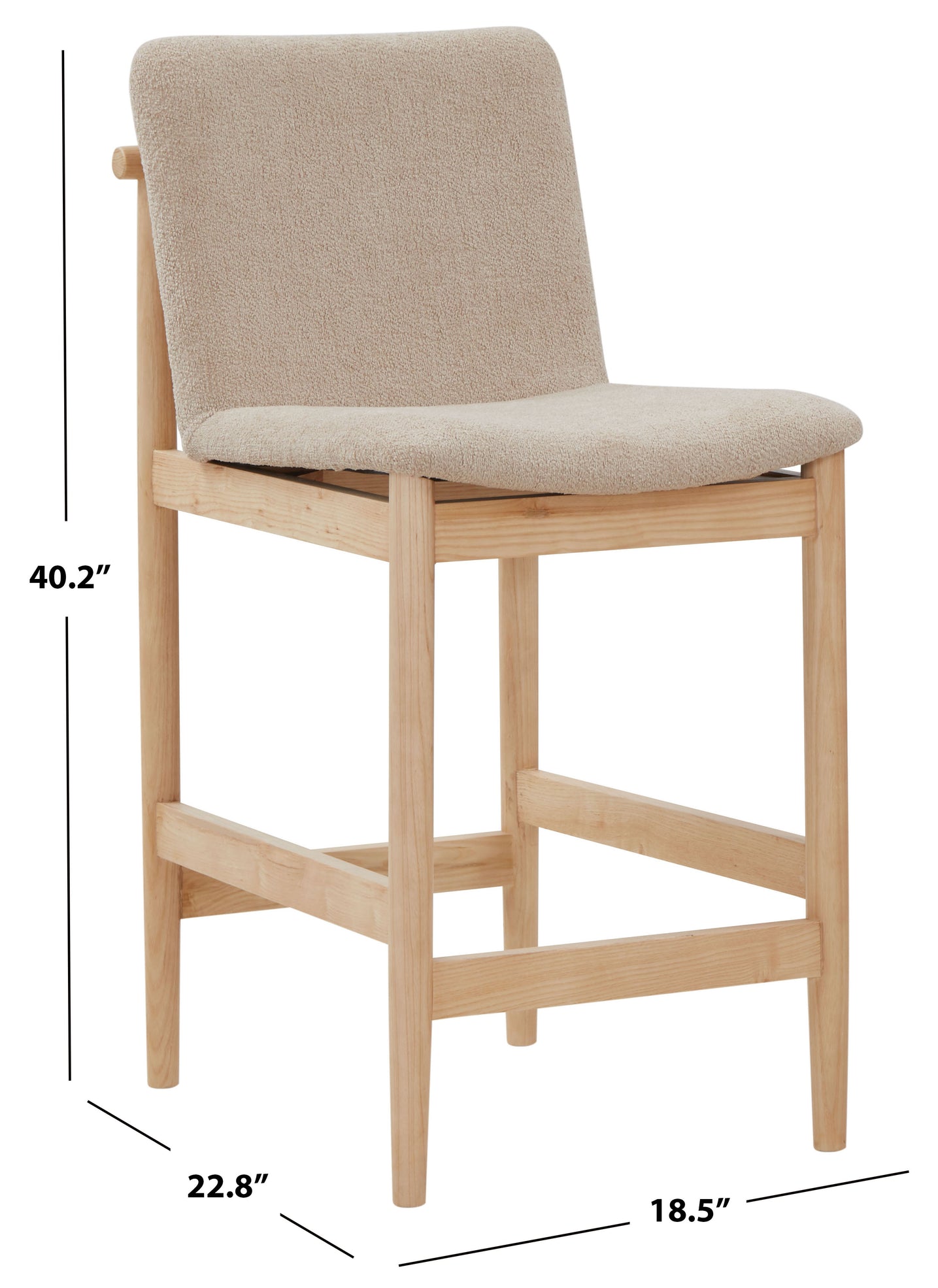 Safavieh Couture Abriella Boucle Counter Stool, SFV4842 - Oatmeal / Natural