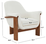 Safavieh Couture Sylvana Boucle Accent Chair, SFV4847 - Ivory / Walnut