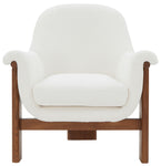 Safavieh Couture Sylvana Boucle Accent Chair, SFV4847 - Ivory / Walnut