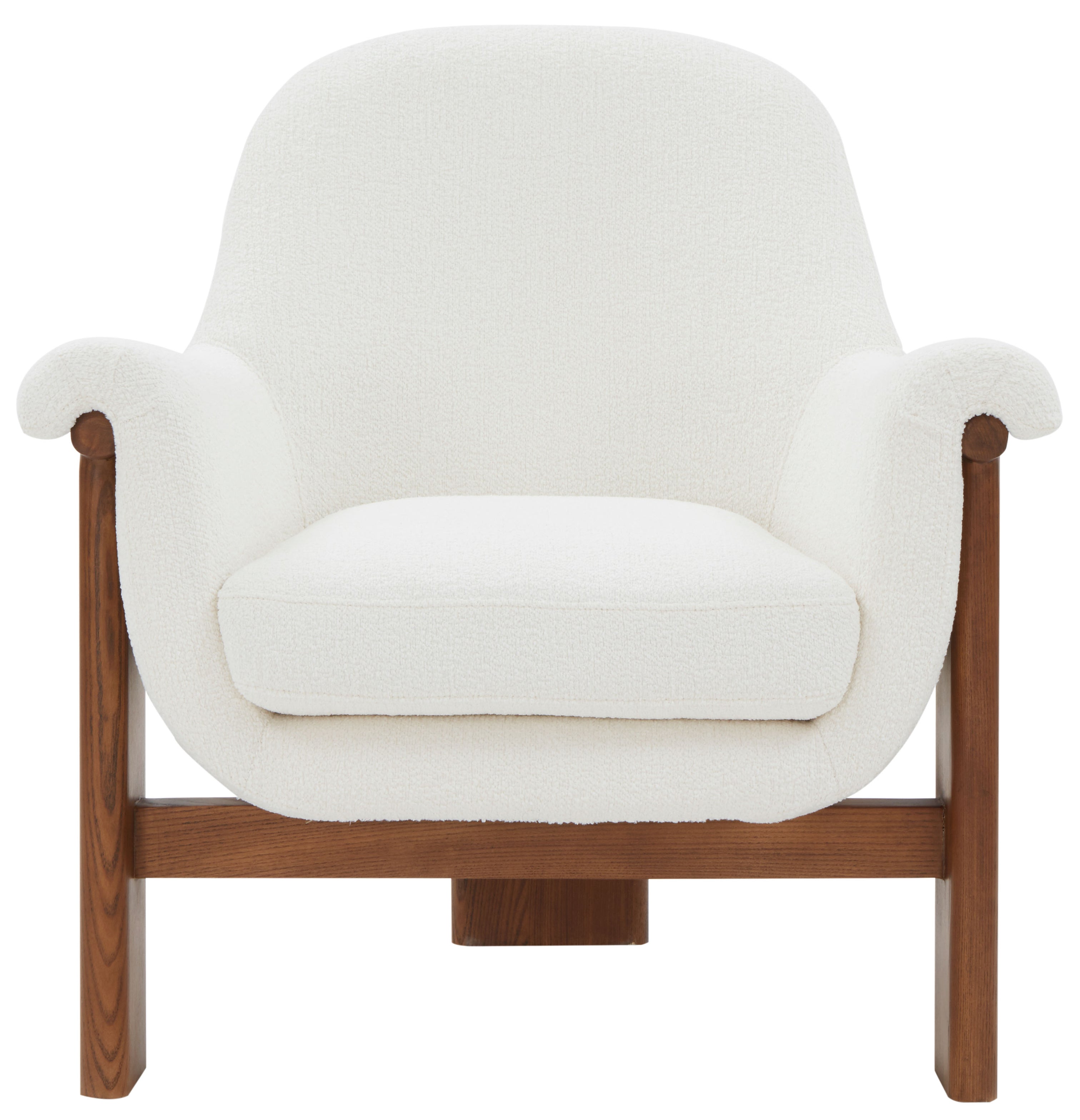Safavieh Couture Sylvana Boucle Accent Chair, SFV4847 - Ivory / Walnut