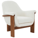 Safavieh Couture Sylvana Boucle Accent Chair, SFV4847 - Ivory / Walnut