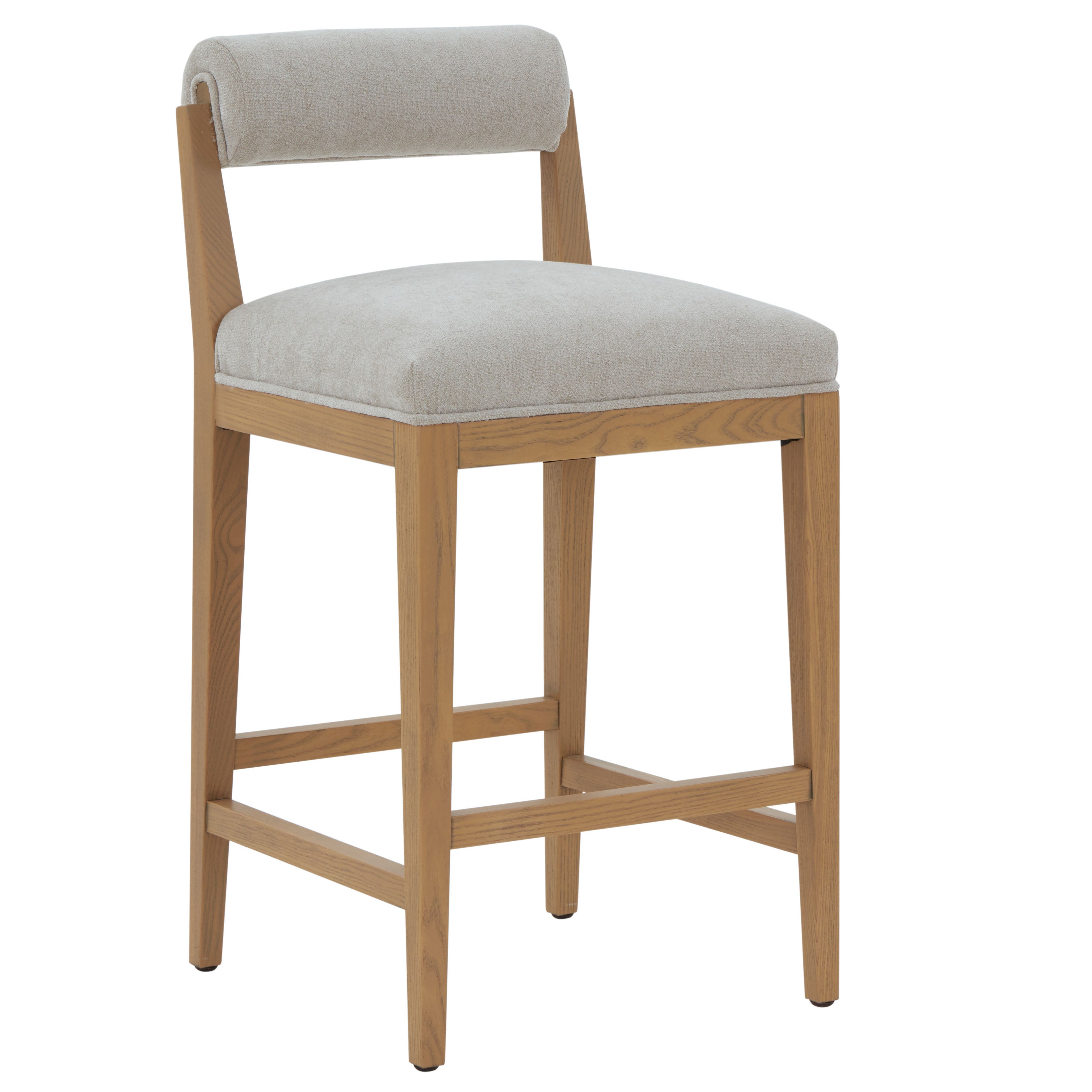 Safavieh Couture Oaklie Rolled Back Counter Stool, SFV4851 - Taupe / Natural