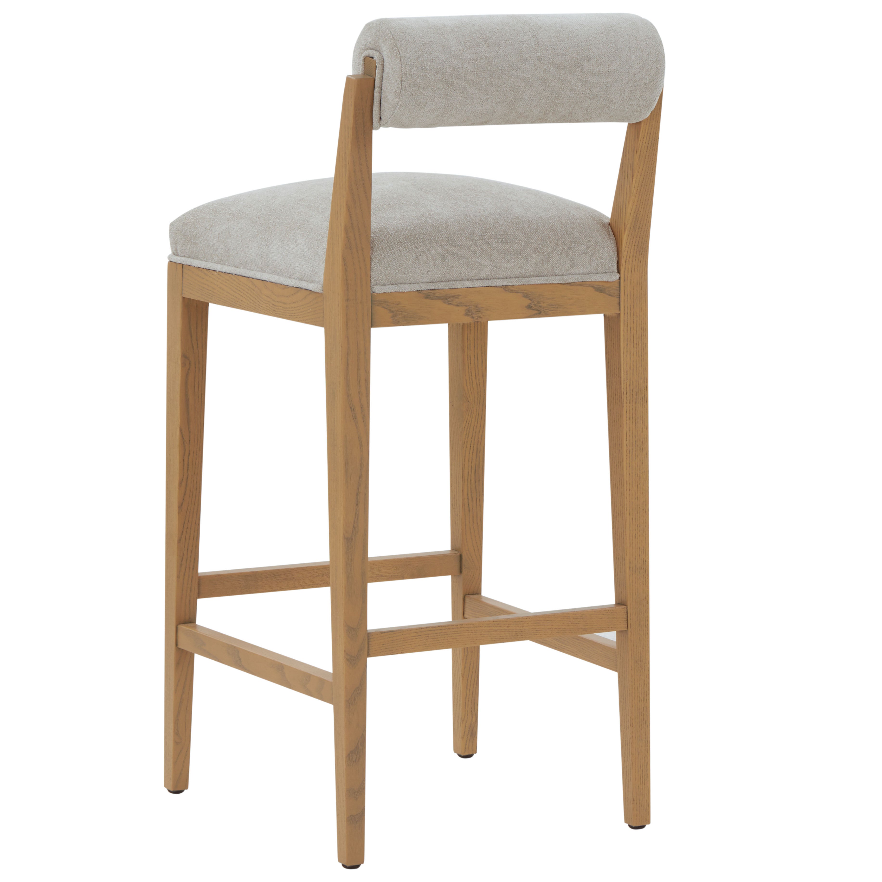 Safavieh Couture Oaklie Rolled Back Barstool, SFV4852 - Taupe / Natural