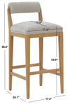 Safavieh Couture Oaklie Rolled Back Barstool, SFV4852 - Taupe / Natural