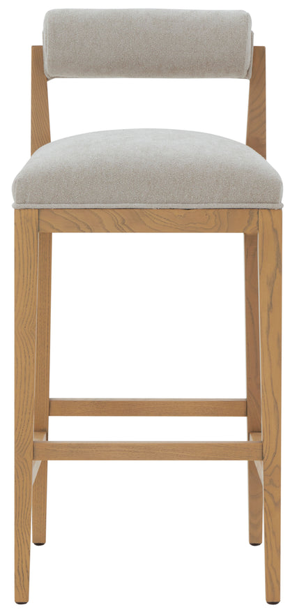Safavieh Couture Oaklie Rolled Back Barstool, SFV4852 - Taupe / Natural