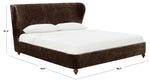 Lakelyn Chenille Wingback Bed – BROWN / WALNUT