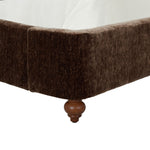 Lakelyn Chenille Wingback Bed – BROWN / WALNUT