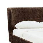 Lakelyn Chenille Wingback Bed – BROWN / WALNUT