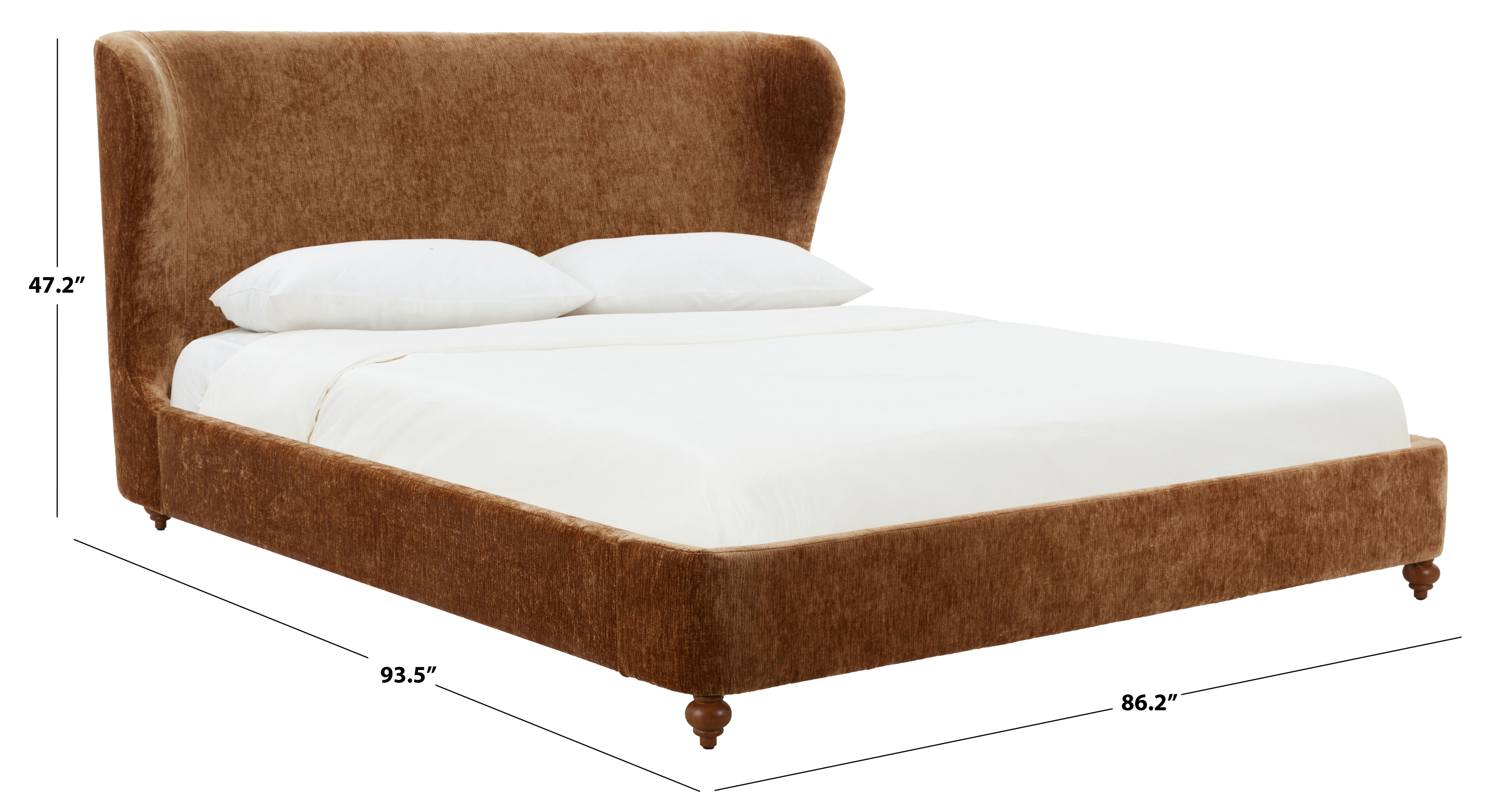 Lakelyn Chenille Wingback Bed – AMBER