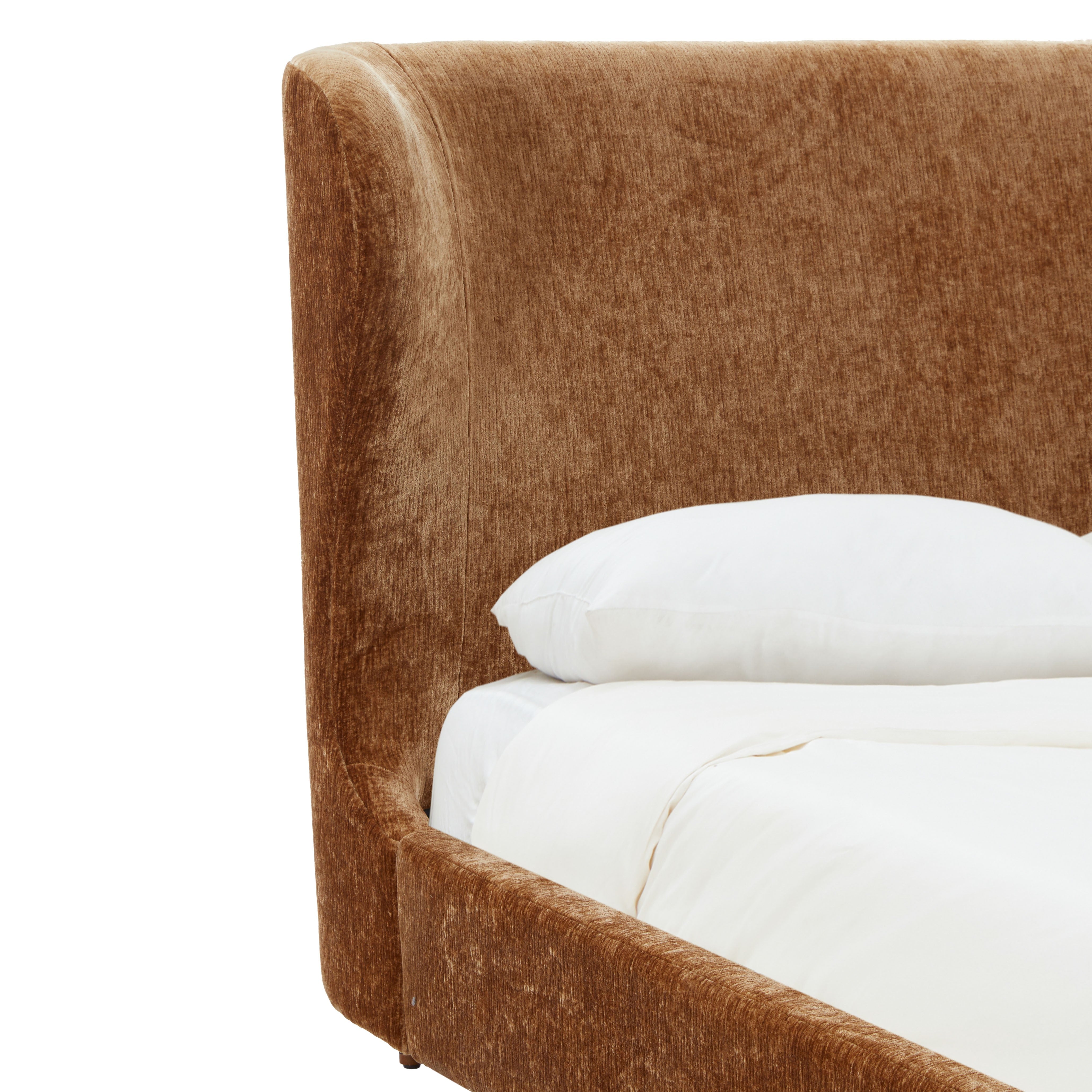 Lakelyn Chenille Wingback Bed – AMBER