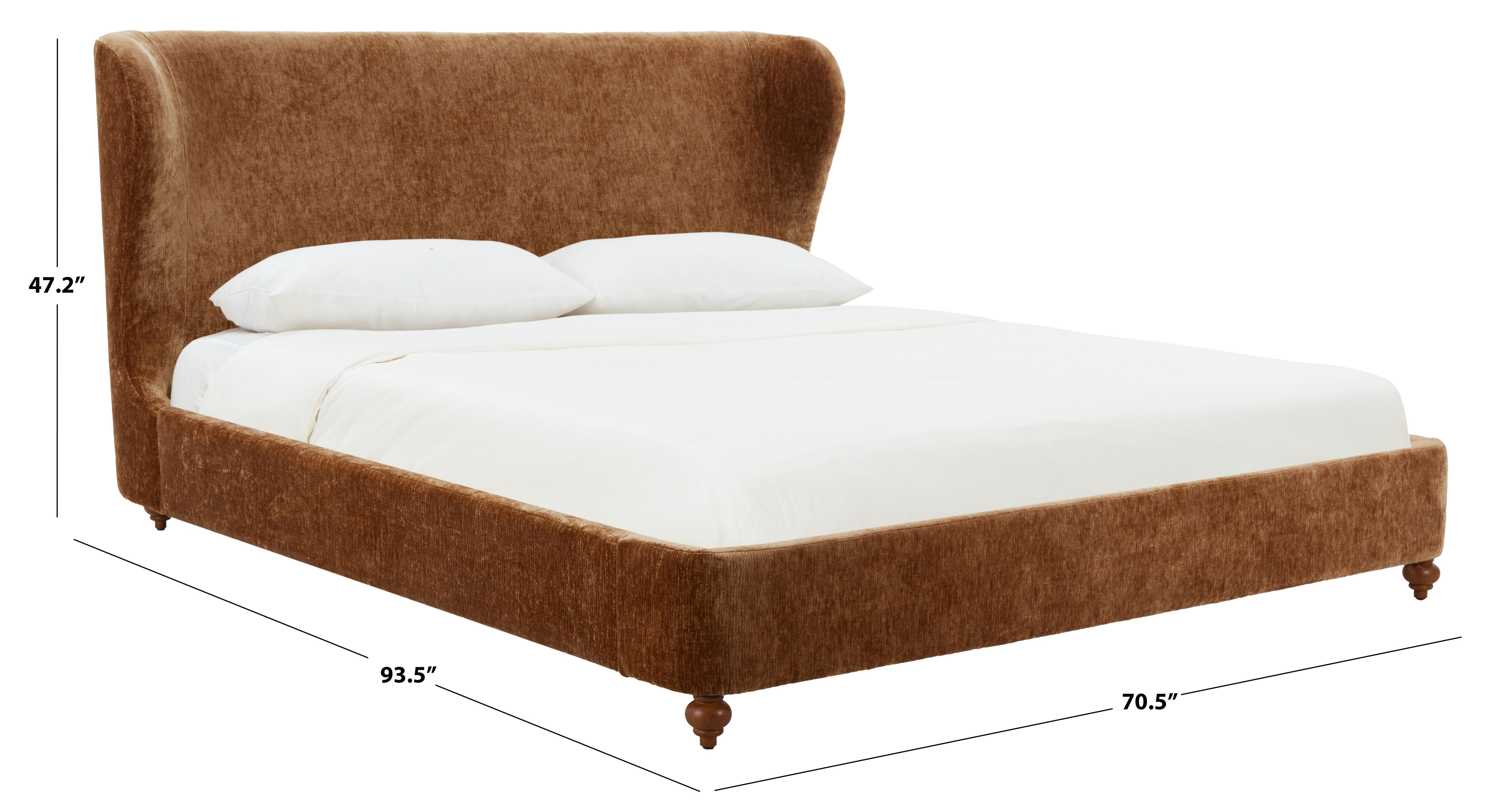 Lakelyn Chenille Wingback Bed – AMBER