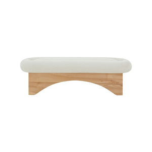 Safavieh Couture Carsen Boucle & Wood Bench, SFV5111