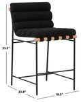 Safavieh Couture Macibella Channel Tufted Boucle Counter Stool, SFV5142 - Black
