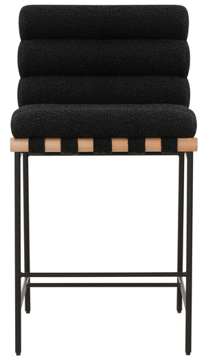 Safavieh Couture Macibella Channel Tufted Boucle Counter Stool, SFV5142