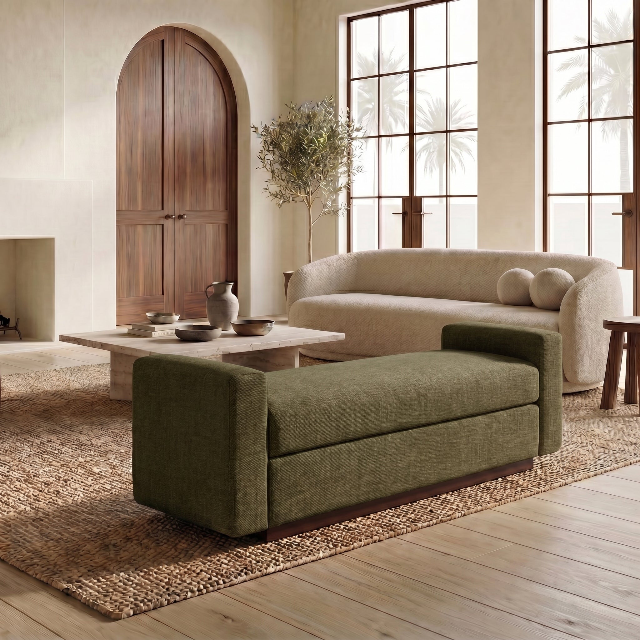 OLIVE GREEN / WALNUT