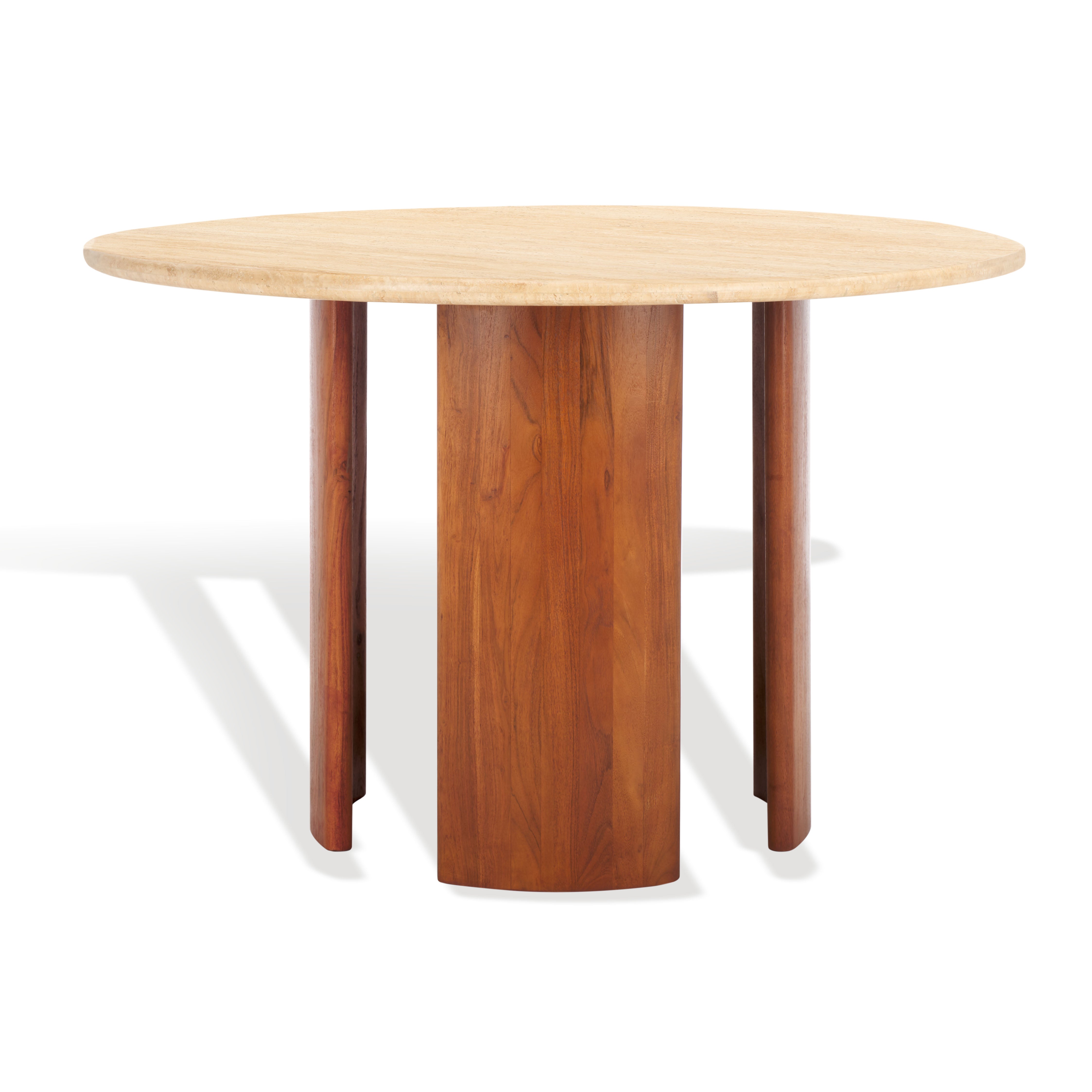 Safavieh Couture Trinsly Travertine Top Dining Table, SFV5752 - Natural / Travertine