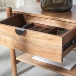 Safavieh Couture Shanti 1 Drawer Wood Nightstand, SFV5763 - Natural / Black