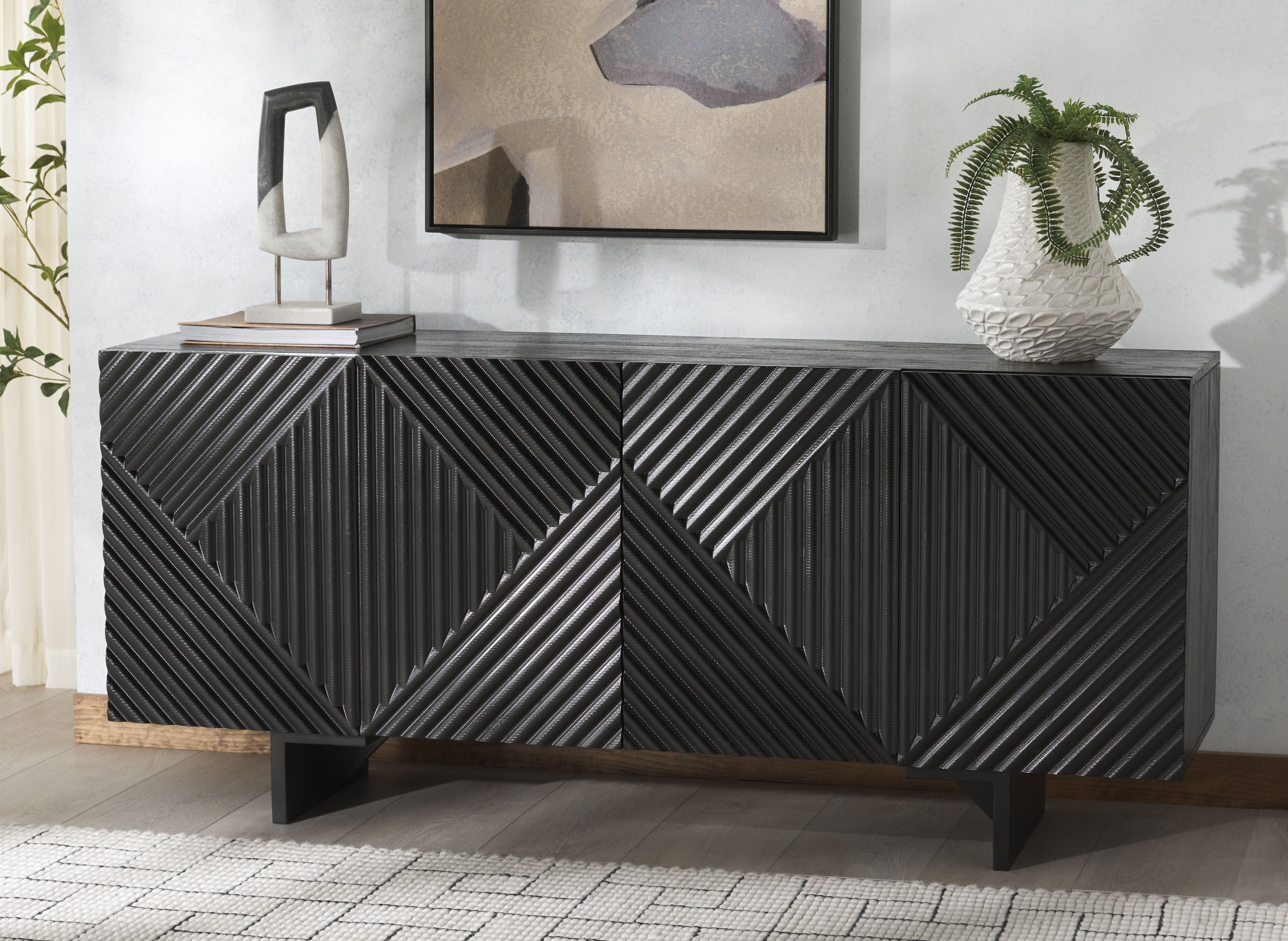 Safavieh Couture Hewitt Wood Sideboard, SFV5765 - Black