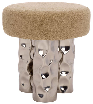 Safavieh Couture Aubrie Teddy Fabric Ottoman, SFV5798