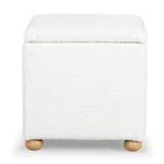 Safavieh Couture Becka Square Boucle Storage Ottoman, SFV6101 - Ivory / Natural