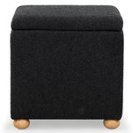 Safavieh Couture Becka Square Boucle Storage Ottoman, SFV6101 - Black / Natural