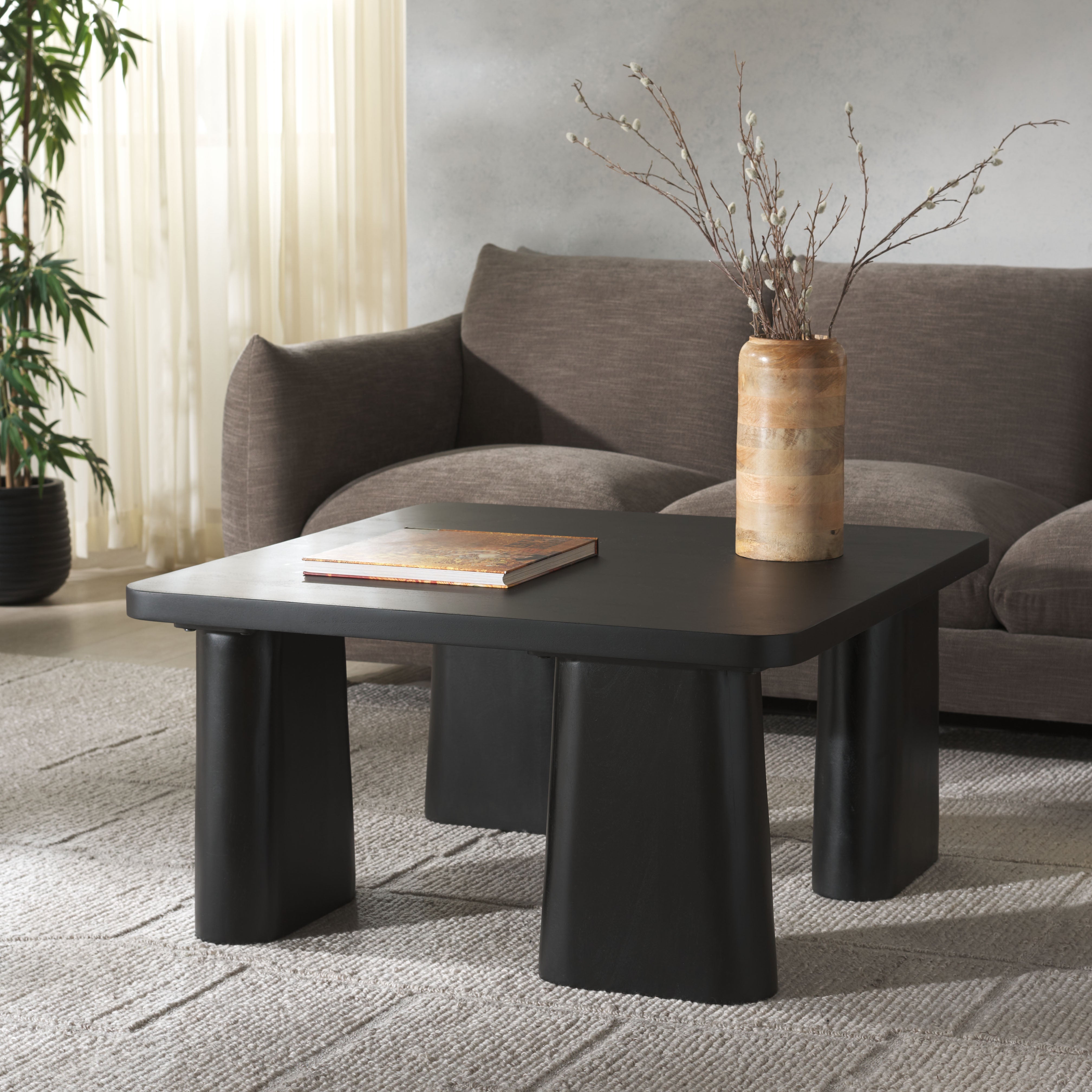 Safavieh Couture Martinelli Wood Coffee Table, SFV6401 - Black