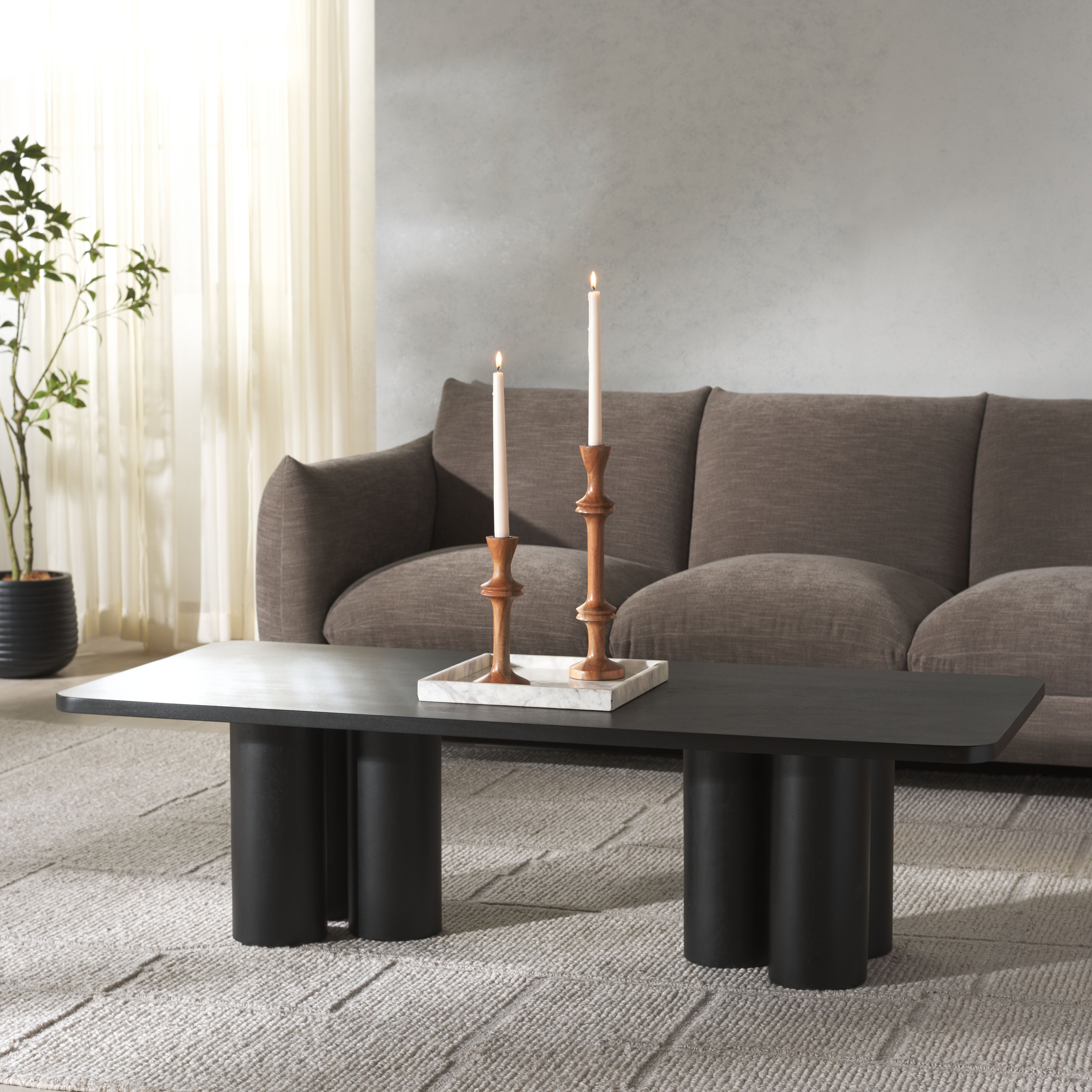 Safavieh Couture Kathalina Rectangle Wood Coffee Table, SFV6402 - Black