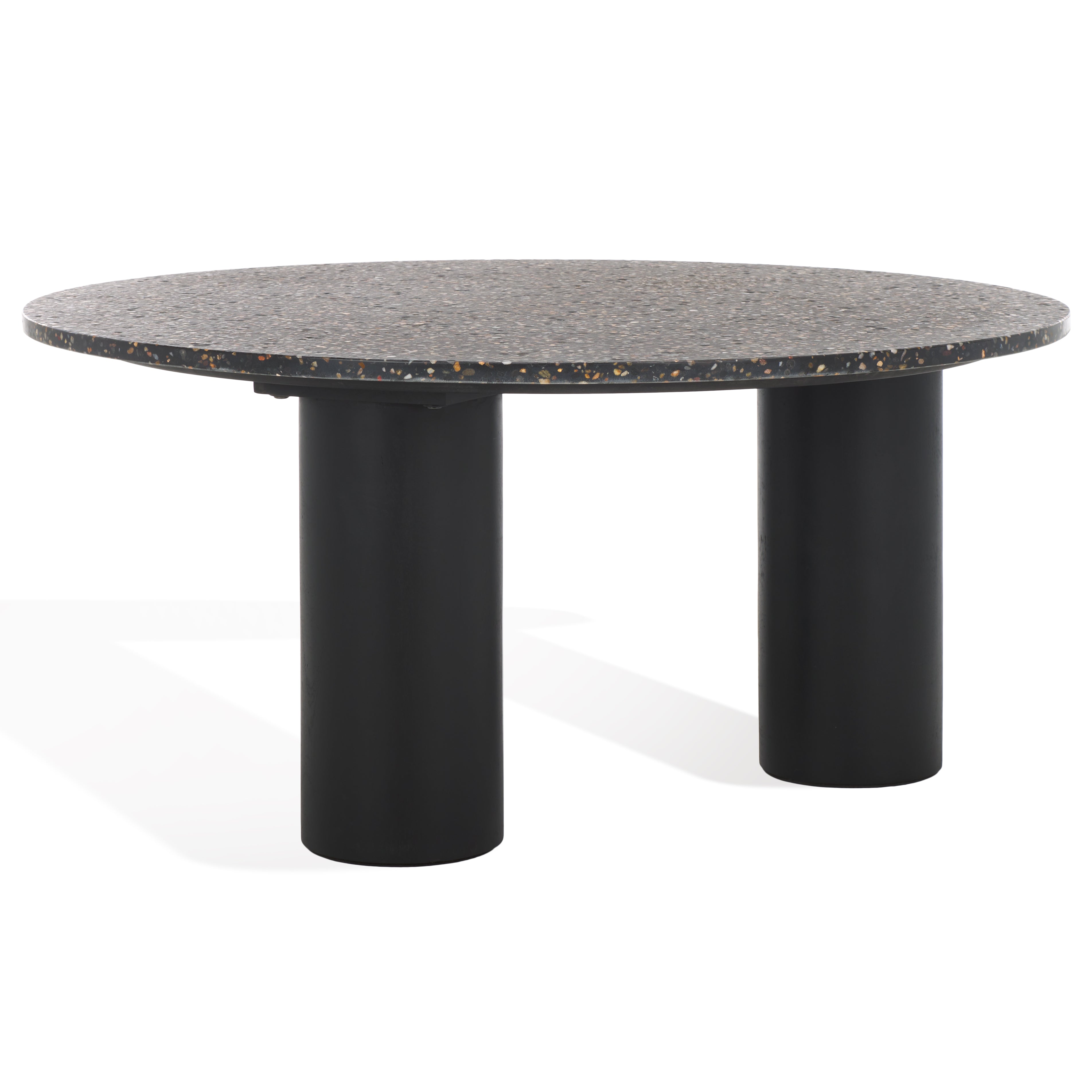 Safavieh Couture Kathalina Round Terrazzo Top Coffee Table, SFV6403 - Black