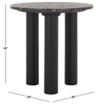 Safavieh Couture Kathalina Round Terrazzo Top Accent Table, SFV6404 - Black